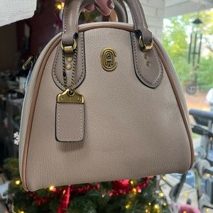 Coach marleigh 20 bowling bag in cream color